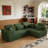 106.3" 2-Piece Corduroy L-Shaped Sleeper Modular Sectional, Compressed Convertible Sofa Bed, No Assembly for Small Spaces-1168654816