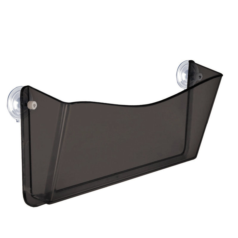 Dark Gray/Smoke Colored Plastic Wall Mount File Holder with Suction Cups, 4-Pack