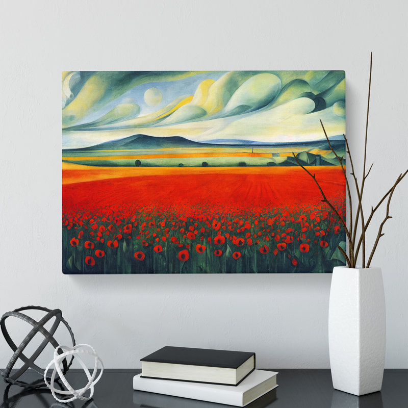 Pure Poppy Field Flowers - Wrapped Canvas, 50cm H x 76cm W x 3cm D