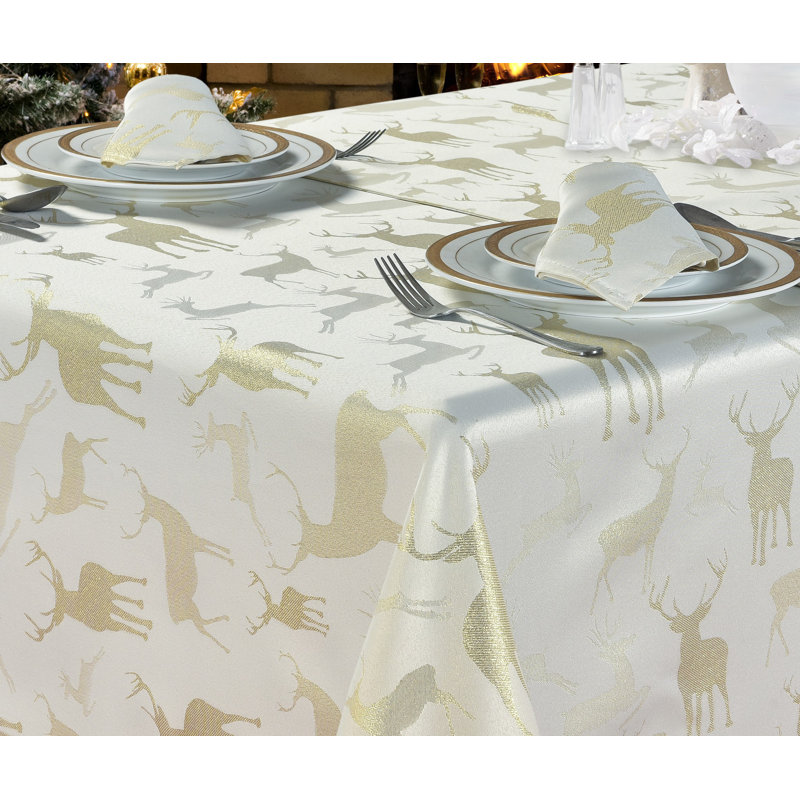 Large Stag Napkins Abhinav, Cream/Gold