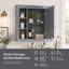 Armoire à pharmacie murale de 89 cm (35 po) avec miroir et 5 tablettes ouvertes, grise-1365582471