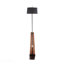 Lampe sur pied Mid-Century moderne en bois de noyer et lin noir