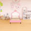 Lit simple princesse avec cadre en bois et tête de lit capitonnée-1904418589
