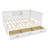 L-Shaped Bed Frame With Drawer And And Bookcase