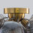 3-Light Dimmable Semi Flush Mount Ceiling Light With Smoky Gray & Colorful Swirled Glass Globe Bubbles-1594392888