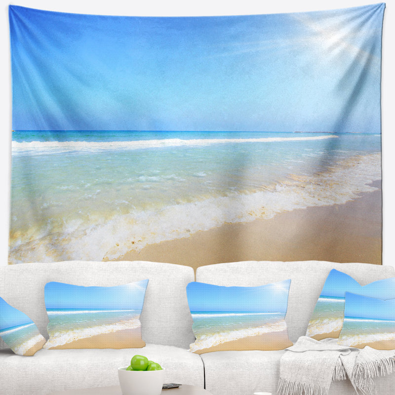 Tapisserie de plage de mer tropicale soleil, H 50 po x l 60 po