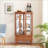 Cabinets, Traditional Walnut Brown Display Cabinet with LED Lights, Adjustable Shelves, Storage Drawer | MDF+Glass | Living Room-1512422984