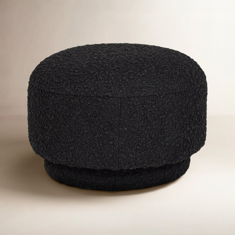 Ashalyn Upholstered Ottoman, Black Boucle