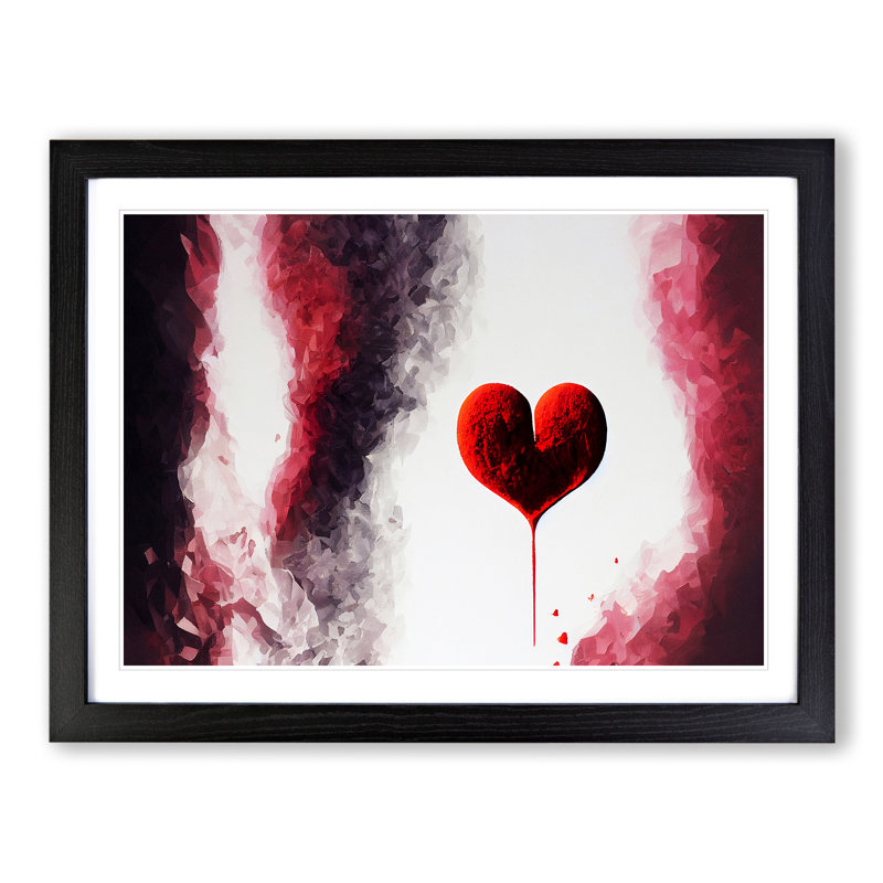 Beautiful Love Heart - Single Picture Frame Print, 46cm H x 64cm W x 2cm D, Black Framed