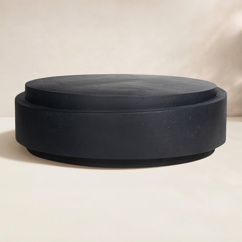 Table basse d'extérieur ovale L 48 po x l 48 po Anouge, Noir