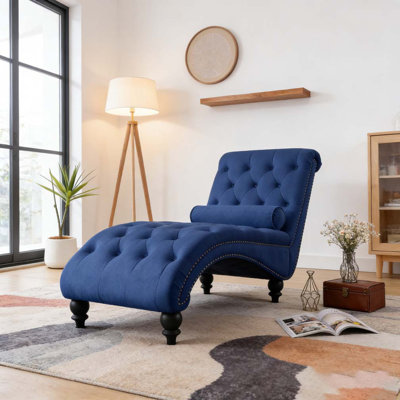 Velvet Recliner Chair with Button Tufting