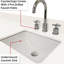 Meuble-lavabo simple en chêne blanc avec comptoir en quartz scellé fini à la main, 46 miroirs et cinq tiroirs à fermeture en douceur pour rangement, miroir, tablette ouverte