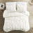 White 3 Piece Comforter - Elastic Embroidery King/ King Particular Bedding Extra