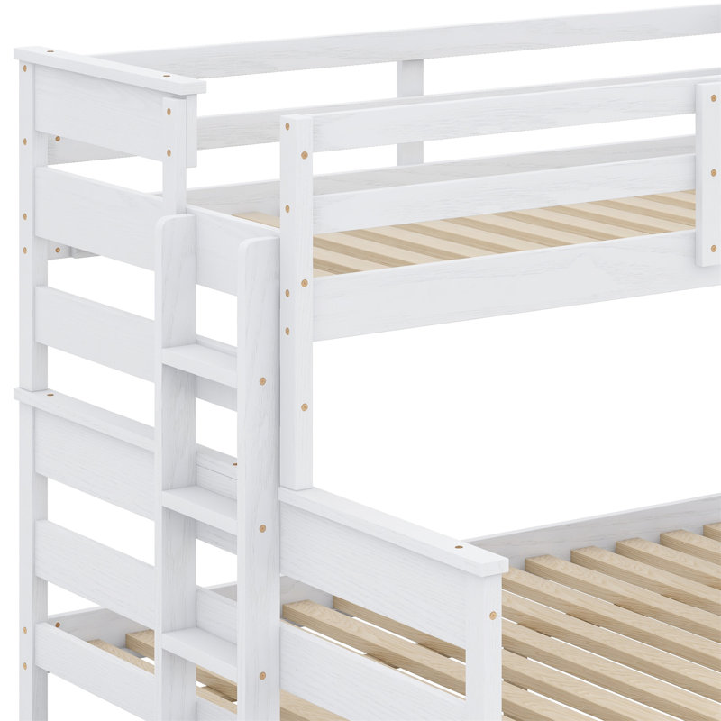 Lit superposé Jayleanna, pour enfants, Simple TG sur grand, Blanc