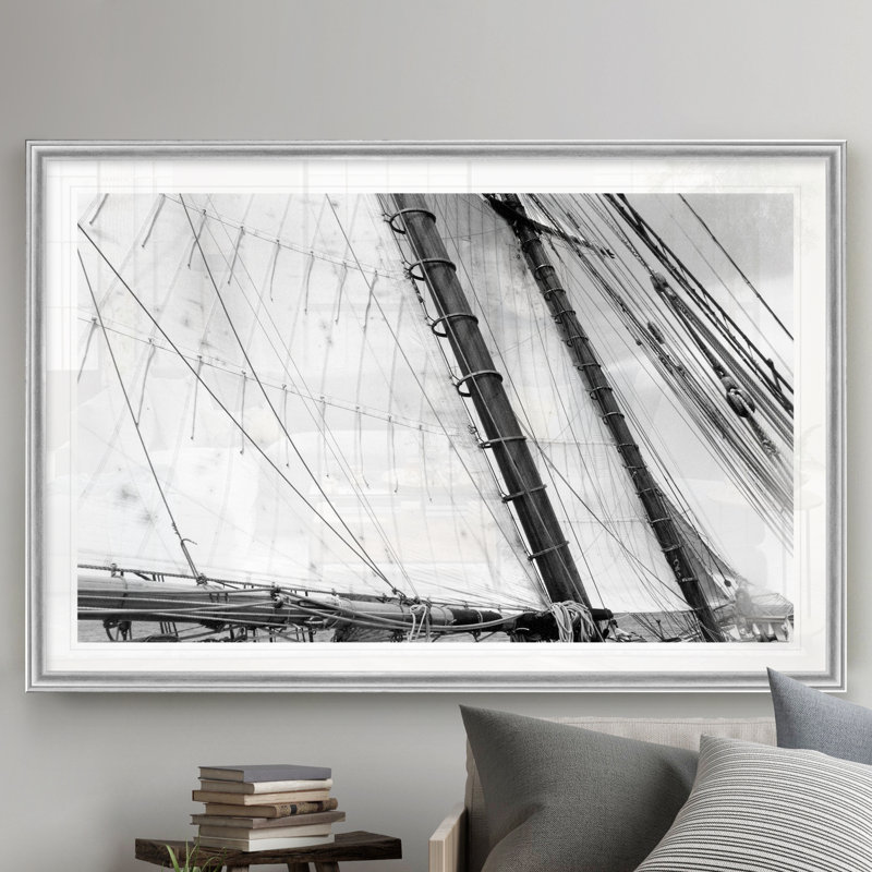 Under Sail III - Wrapped Canvas Print, 30.5" H x 42.5" W x 1.5" D, Silver