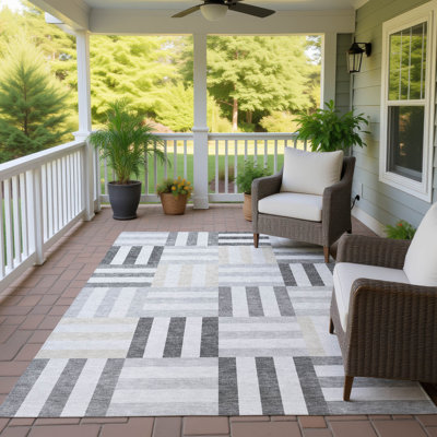 Tapis géométrique lavable à la machine intérieur / extérieur Aten ACN2332