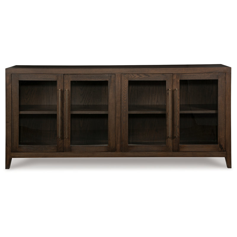 Balintmore 80" Brown Oak Veneer Accent Cabinet with Adjustable Shelving