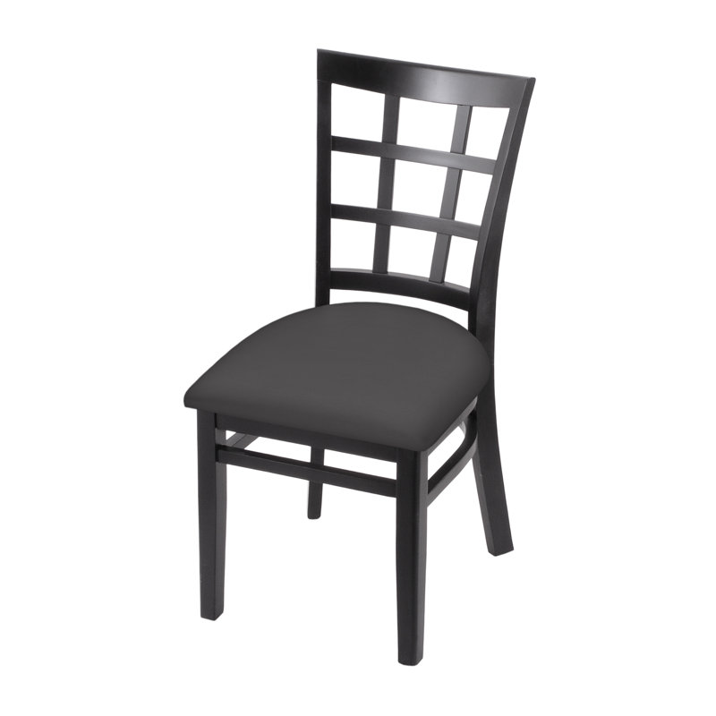 Hampton 18'' H Upholstered Beech Side Chair, Black, Canter Storm