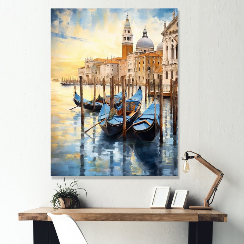 Venise, Italie, canal enchanteur sur toile, H 32 po x l 16 po x P 1 po, Toile tendue