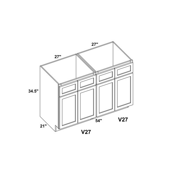 72 Double Bathroom Vanity Base Only RTA Cabinet Store Base Finish: Weston Espresso - Configuration #3