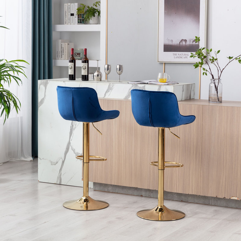 Tabouret de bar simple, ensemble de 2, Noir, Rouge