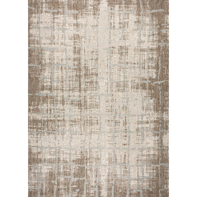 Tapis intérieur / extérieur ivoire à tissage plat L chariot