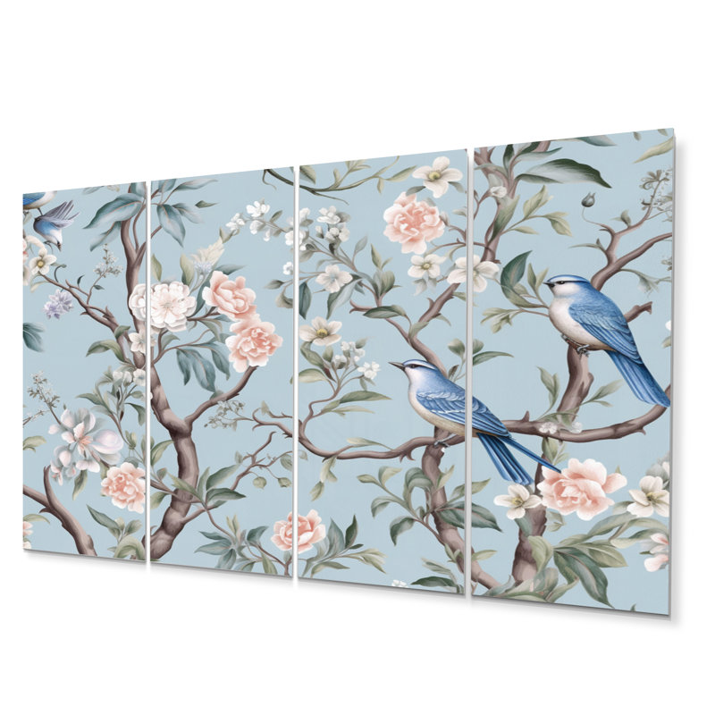 Chinoiserie avec oiseaux et pivoines