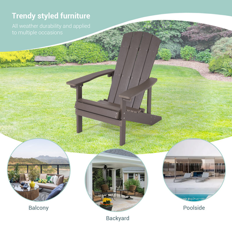 Lamonica HIPS Adirondack Chair, Coffee