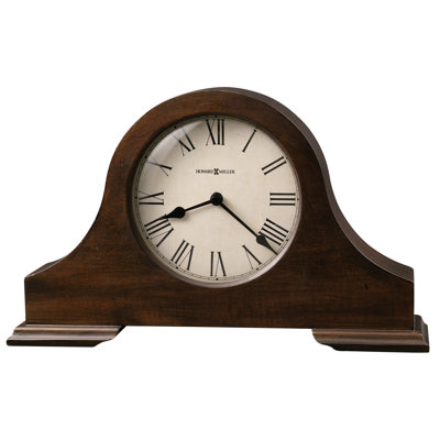 Traditional Roman Numeral Wood Quartz Movement / Crystal Tabletop Clock in Hampton Cherry