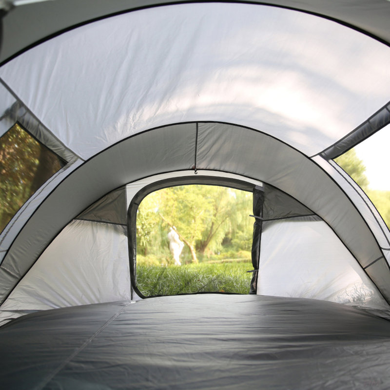Tente de bateau escamotable pour 4-6 personnes, Blanc / Gris, H 51,19 po x l 125,99 po x P 86,6 po