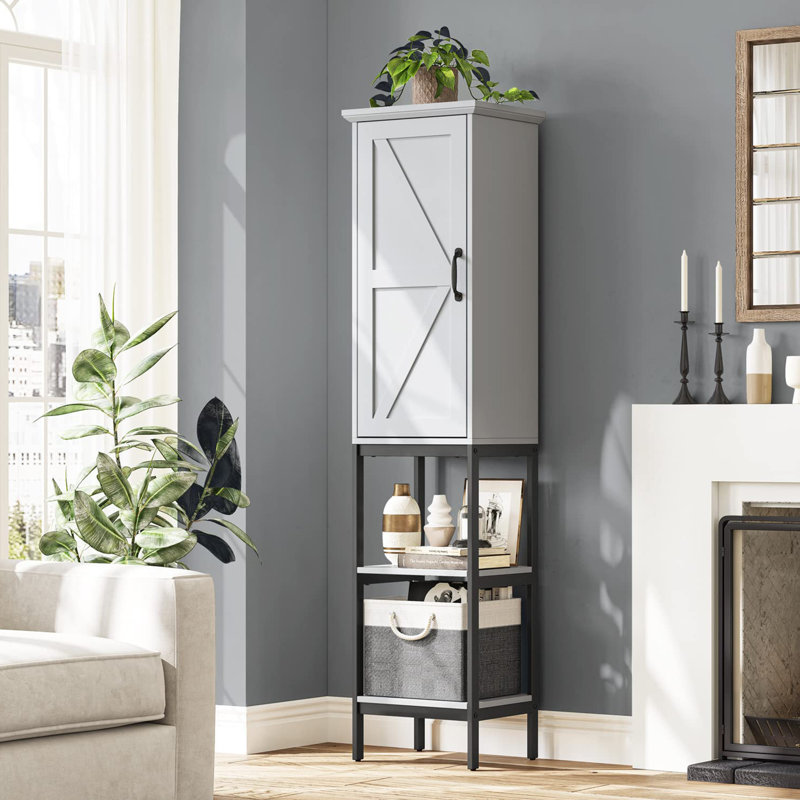 Armoire à linge autoportante Jenniyah, gris