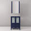 Meuble-lavabo bleu marine 24 po X P 18,25 po D, plateau en céramique blanche et Miroir