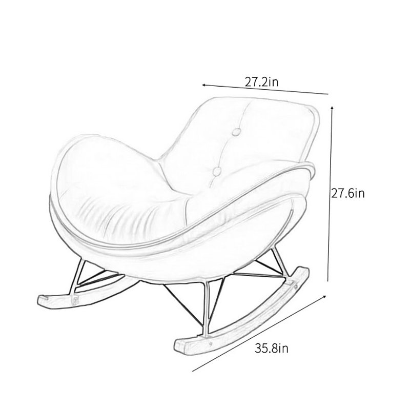 Chaise berçante moderne de couleur assortie décontractée, Orange