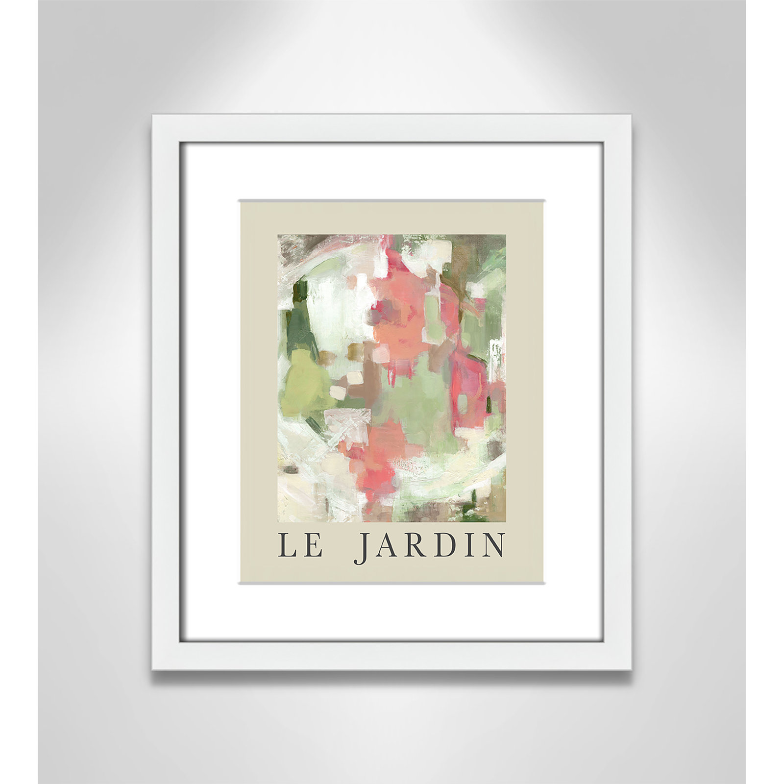 Riya "Le Jardin" Print by Carol Robinson, White Single Picture Frame, Yes, 15" H x 13" W x 1.25" D