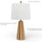 Boho Style Resin Table Lamp For Living Room/Bedroom/Entryway Console/Decorative Supplements With Folding Shade Accent