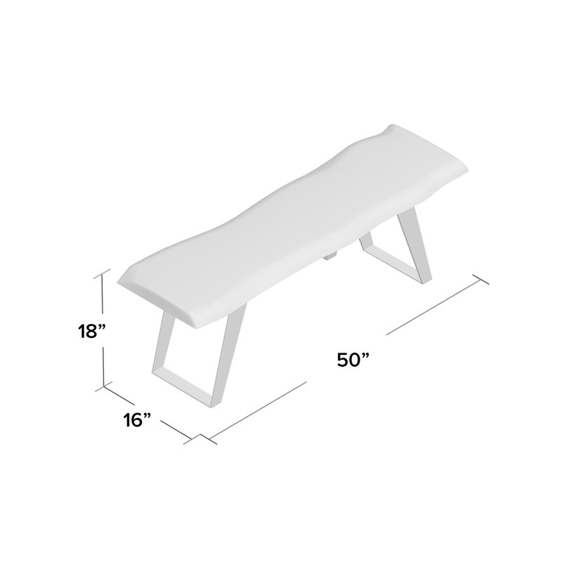Odette Solid Wood Bench, 18" H  x 50" W x 16" D