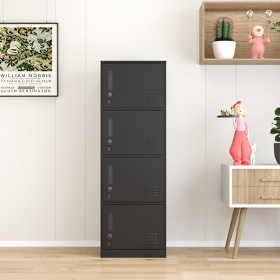 Casiers en métal pour les employés, casier de rangement de bureau avec 4 portes, armoire de rangement haute pour les employés, école, bureau, maison, gymnase, chambre à coucher