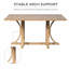 Table de salle à manger Farmhouse, base en tréteaux en bois d'hévéa, pieds courbés
