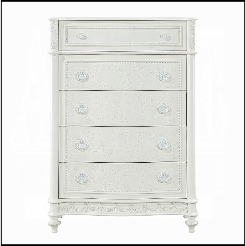 Commode 5 tiroirs Ivoire