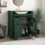 Meuble-lavabo vert 30 po avec lavabo en céramique, meuble de rangement avec portes à fermeture douce et organisateur de porte et tiroirs-2099552319