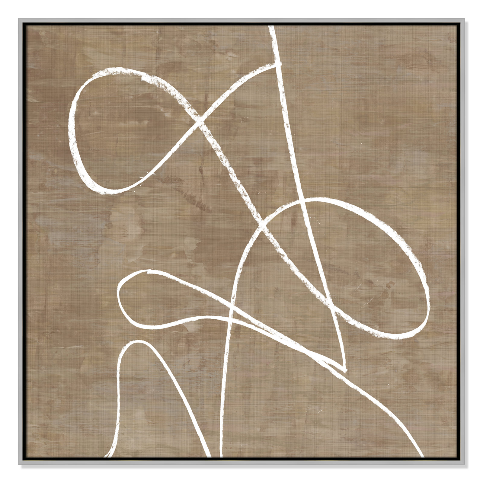 Catana "Swooping Lines" Print, 37.5" H x 37.5" W, Silver