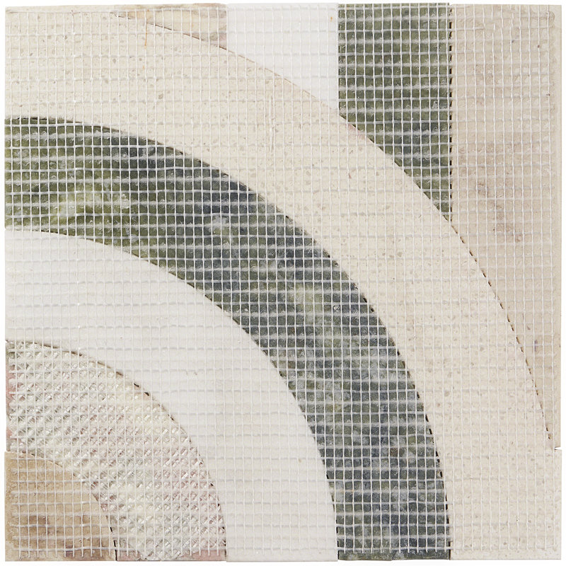 Elizabeth Sutton Curve Vertical 12" x 12" Geometric Marble Mosaic Wall & Floor Tile ( 1 sq. ft. / sheet), Rainbow