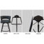 Ensemble de 2 tabourets de bar 26 pouces en suède tissé de 26 po avec 360 pieds et dossier (seulement tabouret)