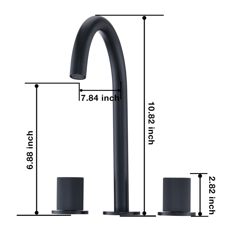 Widespread 2-handle Bathroom Faucet, Matte Black
