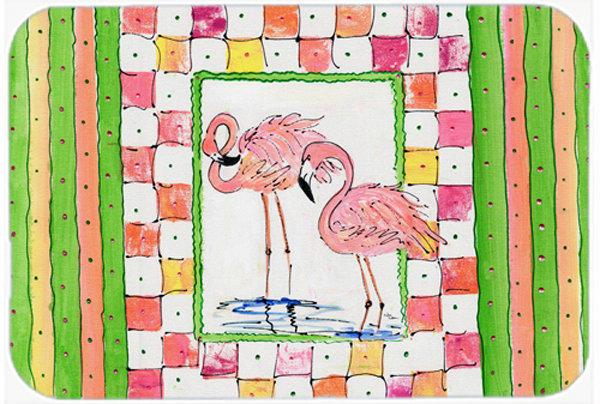 Planche à découper en verre flamant rose east urban home