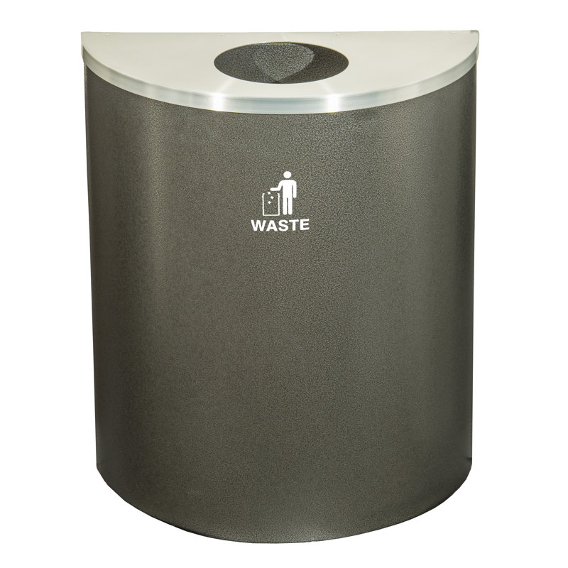 Poubelle, 29, Filon bronze / aluminium satiné, H 28,5 po x l 24 po x P 12 po