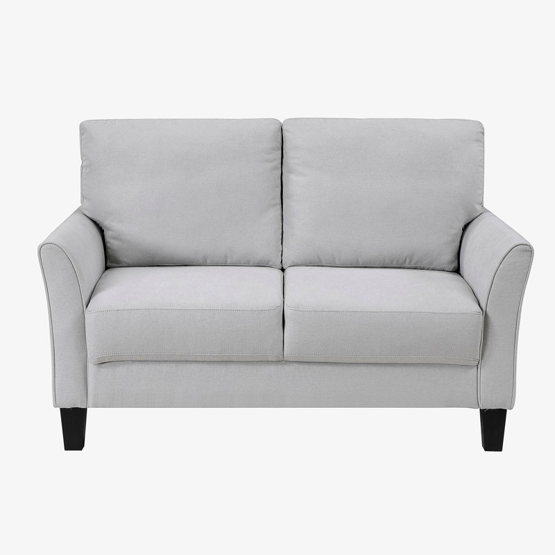 Causeuse moderne rembourrée gris, Gris, 2, H 36,5 po x l 56 po x P 34 po