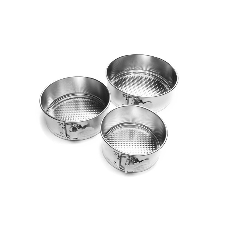 Steel Non-Stick Round Springform Pan Set, 3-Piece