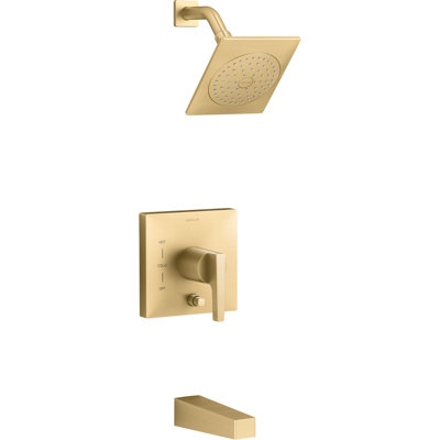 Garniture de bain et de douche Honesty Rite-Temp avec pomme de douche 1,75 GPM et poignée levier