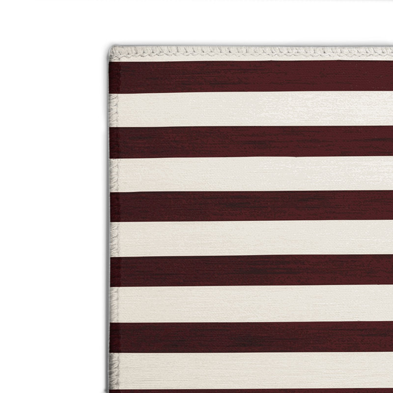 HorizontalStripes Beige Indoor and Outdoor Area Rug, Rectangle 2' x 3'
